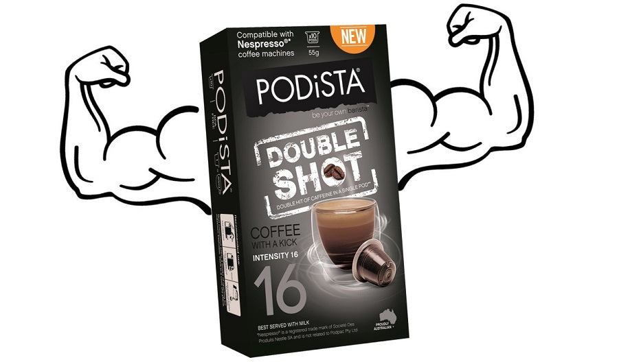 Twice the caffeine of a standard pod? Hello Double Shot! Express Pods