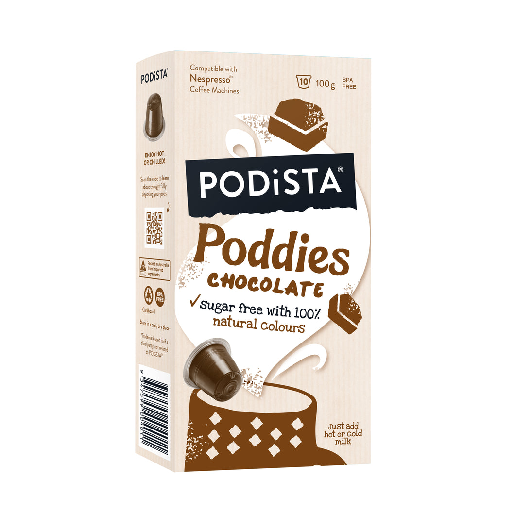 Poddies Sugar Free Chocolate Pod 10pk