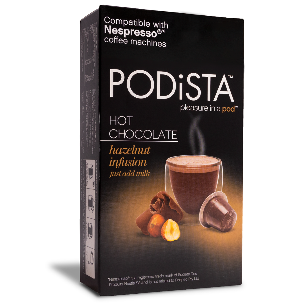 PODiSTA Nespresso Compatible Hazelnut Chocolate Pod 10pk Express Pods